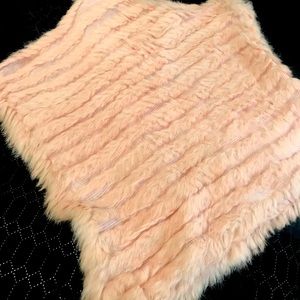 Pink Rabbit Fur poncho